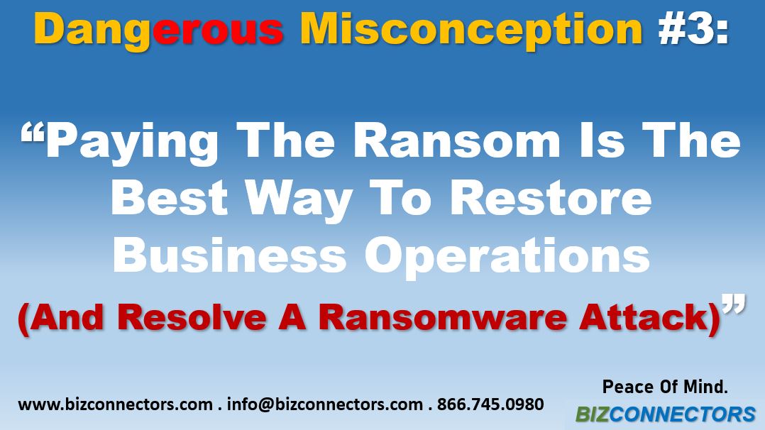 Paying The Ransom Is The Best Way To Restore Business Operations -Misconception #3